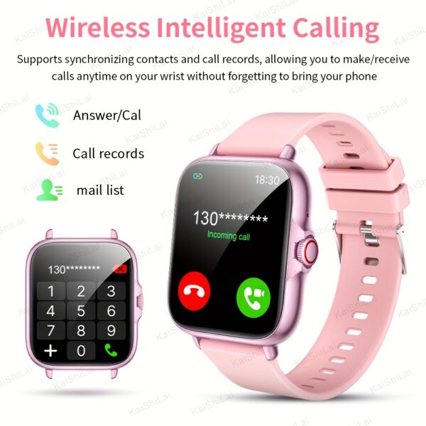Smartwatch com pulseira de silicone (Dourado) - Image 2