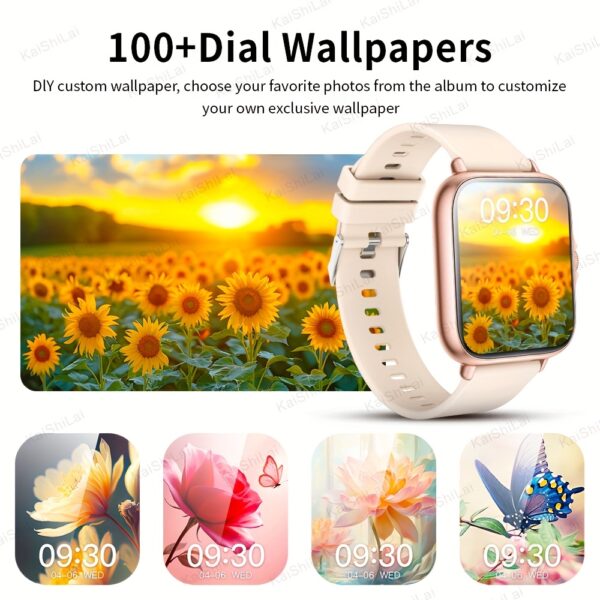Smartwatch com pulseira de silicone (Dourado) - Image 4